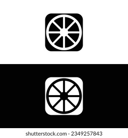 Black and white circle logo design . icon logo .