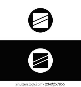 Diseño de logotipo en círculo blanco y negro. logotipo de icono.
