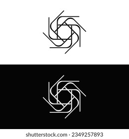 Diseño de logotipo en círculo blanco y negro. logotipo de icono.