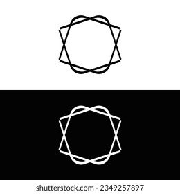 Diseño de logotipo en círculo blanco y negro. logotipo de icono.