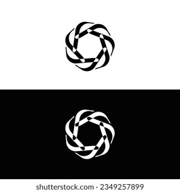 Black and white circle logo design . icon logo .