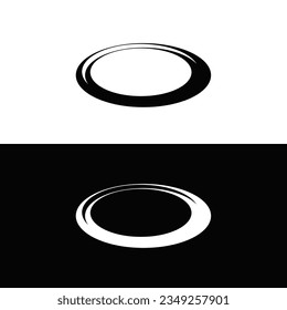 Black and white circle logo design . icon logo .