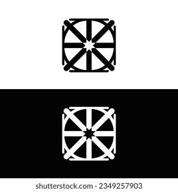 Black and white circle logo design . icon logo .