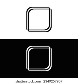 Diseño de logotipo en círculo blanco y negro. logotipo de icono.