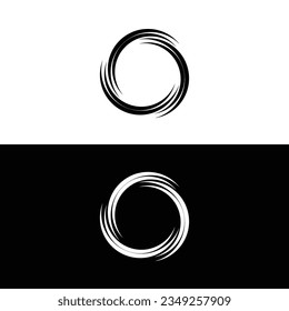 Diseño de logotipo en círculo blanco y negro. logotipo de icono.