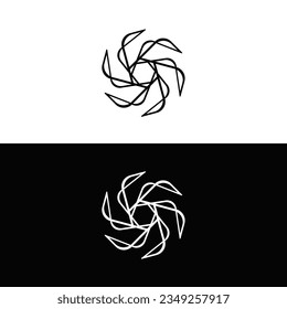 Black and white circle logo design . icon logo .
