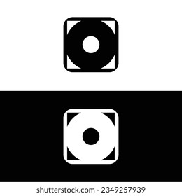 Black and white circle logo design . icon logo .