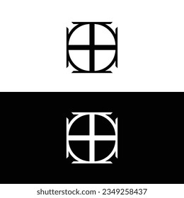 Black and white circle logo design . icon logo .