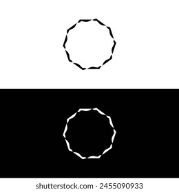 Black and white circle logo icon