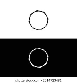 Black and white circle logo icon	