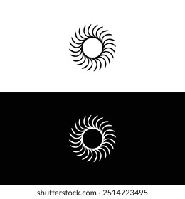 Black and white circle logo icon	