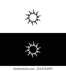 Black and white circle logo icon	