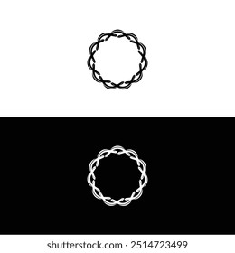 Black and white circle logo icon	