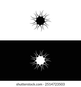 Black and white circle logo icon	