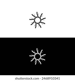 Black and white circle logo illustration icon 