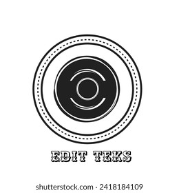 Black and white circle logo vector graphic design.  Logo with text template