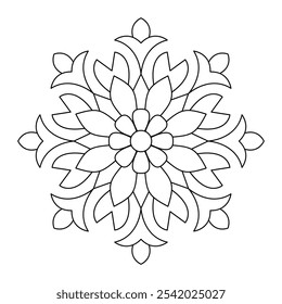 Black and white circle mandala design colouring book, tattoo design, vector file, tattoo design, wall art, simple mandala art, Design for a wallpaper Paint shirt and tile Sticker, vector file