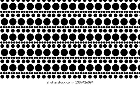 Black and White Circle Pattern Background Vector Illustration