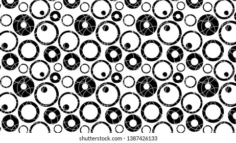 Black and White Circle Pattern Background Vector Art