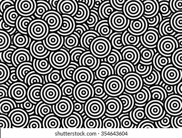 Black And White Circle Pattern For Background.
