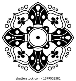 Black and white circle with patterns