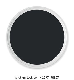 Black and white circle photo frames isolated on white with modern vintage style design template - Vector