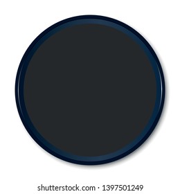 Black and white circle photo frames isolated on white with modern vintage style design template - Vector