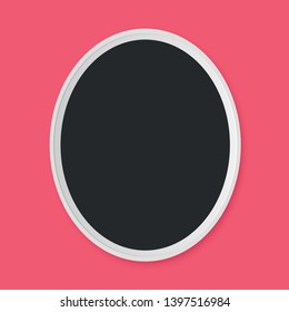 Black and white circle photo frames isolated on pink with modern vintage style design template - Vector