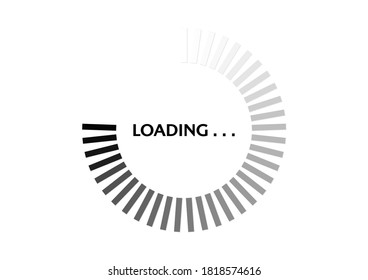 Black and white circle progress loading bar vector illustration