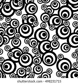 Black and white circle retro seamless ornaments