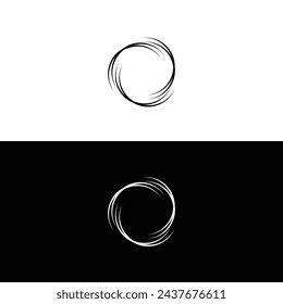 Black and white circle silhouette design  