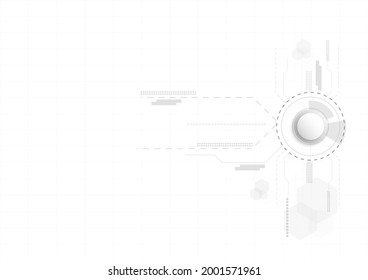 Black and white circle technology abstract engineering science innovation concept vector background 