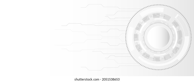Tecnología de círculo blanco y negro Concepto de innovación tecnológica abstracta de fondo vectorial y circuito de línea con algunos Elementos de esta imagen 
