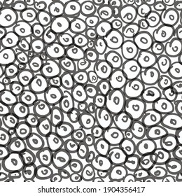black and white circle textured pattern , aimless, vector abstract graphics 