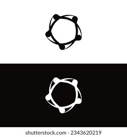Black and white circle vector logo template design