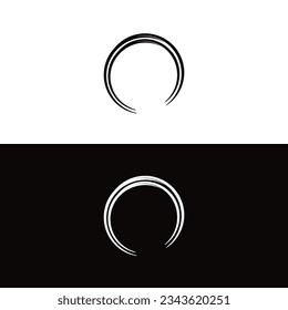 Diseño de la plantilla del logotipo del vector de círculo blanco y negro