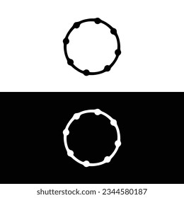  Black and white circle vector logo template design 