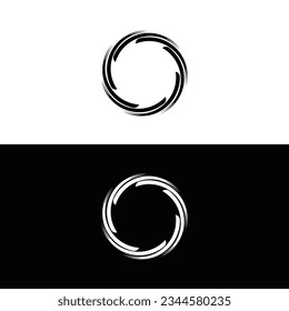  Black and white circle vector logo template design 
