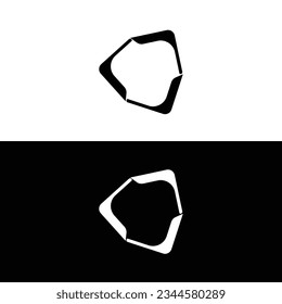  Black and white circle vector logo template design 