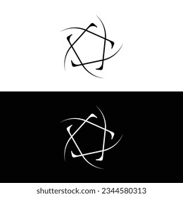  Black and white circle vector logo template design 