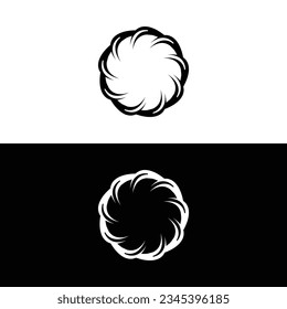 Black and white circle vector logo template design 