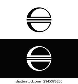Black and white circle vector logo template design 