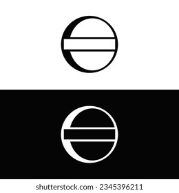 Diseño de la plantilla del logotipo del vector de círculo blanco y negro 