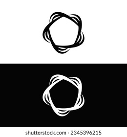 Diseño de la plantilla del logotipo del vector de círculo blanco y negro 