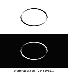 Diseño de la plantilla del logotipo del vector de círculo blanco y negro 