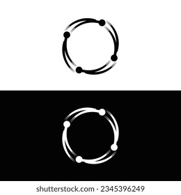 Black and white circle vector logo template design 