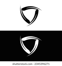 Black and white circle vector logo template design 