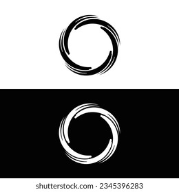 Black and white circle vector logo template design 