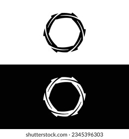 Black and white circle vector logo template design 