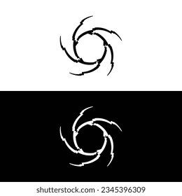 Black and white circle vector logo template design 